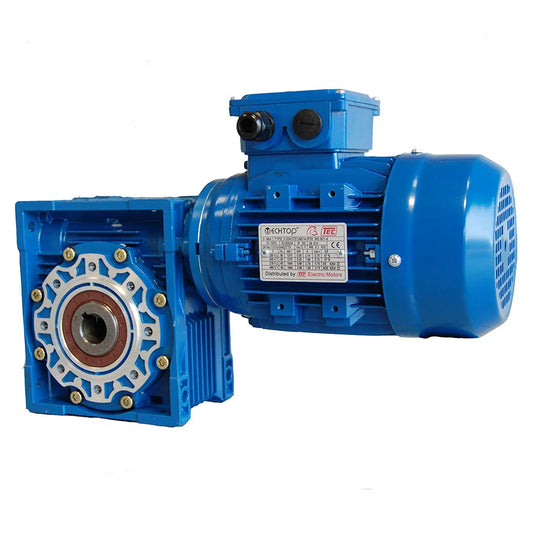 Geared Motor - Worm Geared Motor, single or three phase motor